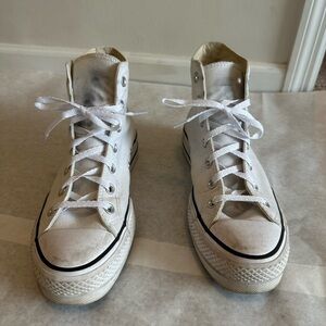 White Converse platform High-Top Sneakers